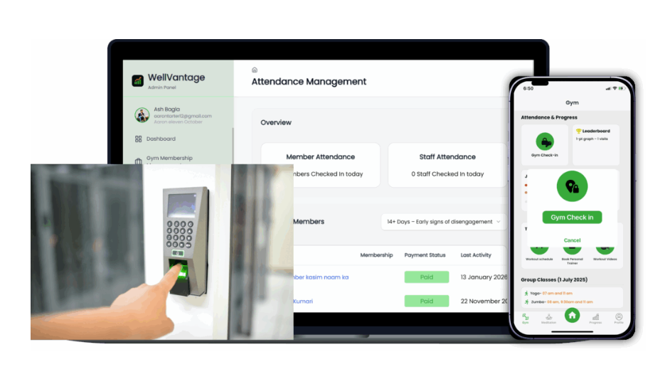 WellVantage — biometric access control and secure gym entry